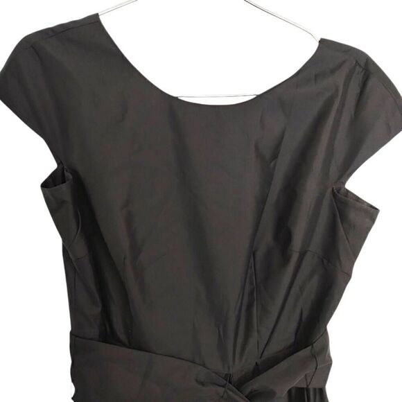 ALEX Womens Dress Sz 6 Evenings Black Blue Floral Sheath Cap Sleeves Taffeta - Picture 5 of 14